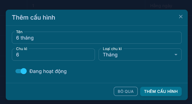 Thêm chu kỳ
