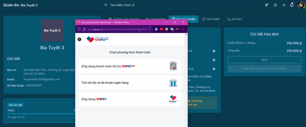 Thanh toán theo mã QR